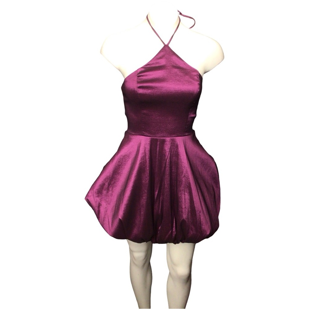 Elegant Purple Halter Mini Dress no tags